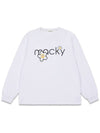 Women s Long Sleeve T Shirt Basic Round Logo White MCFW24LT2WH - MACKY - BALAAN 2