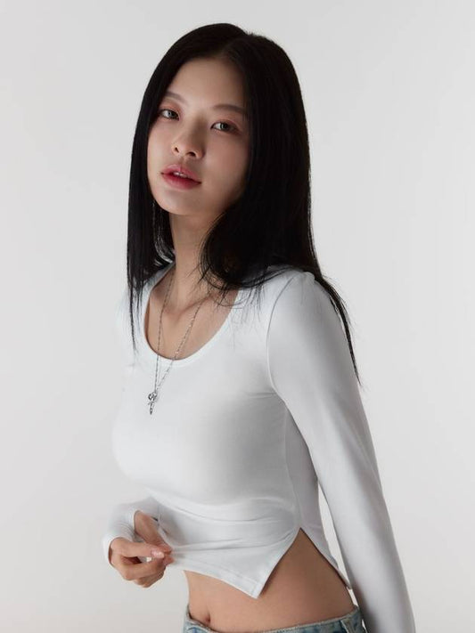 Daily Soft Warm Round Square Tee White - FWWL - BALAAN 2