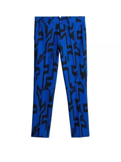 Men's Ellott Print Pants Glitch Bridge Blue - J.LINDEBERG - BALAAN 2