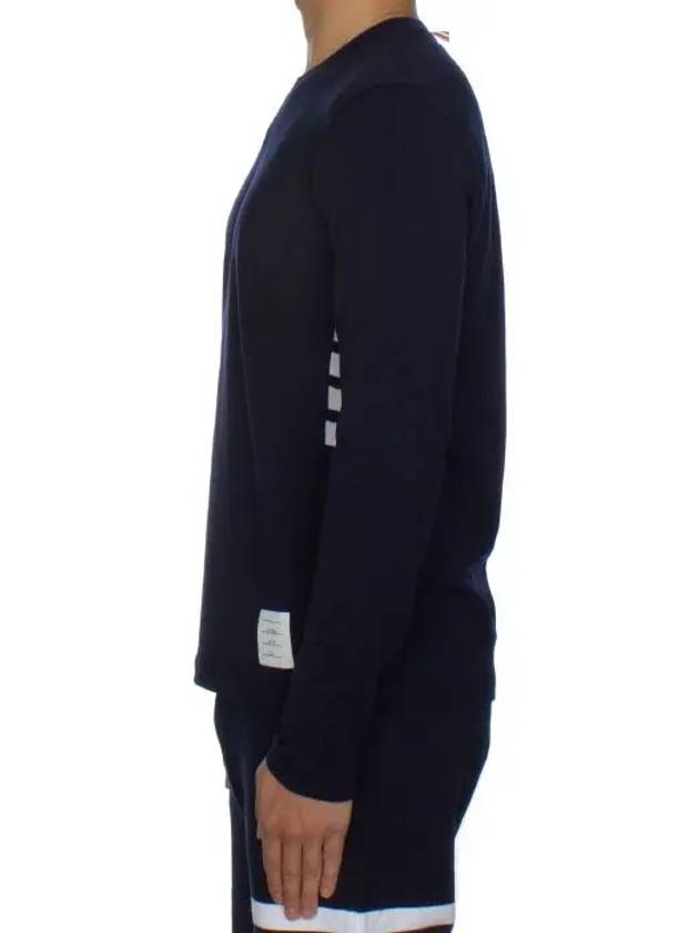 Wool Jersey 4-Bar Long Sleeve T-Shirt Navy - THOM BROWNE - BALAAN 5