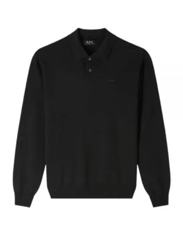 Jacob Logo Polo Knit Top Black - A.P.C. - BALAAN 2