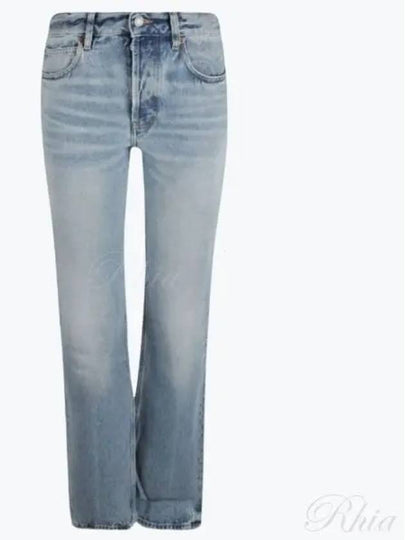 Low Rise Denim Straight Jeans Blue - SAINT LAURENT - BALAAN 2