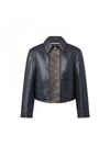 Topstitched Leather Jacket Grey - LOUIS VUITTON - BALAAN 1