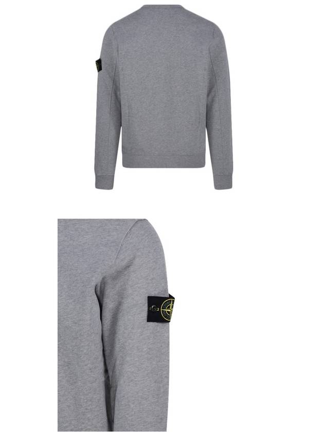 Brushed Cotton Fleece Garment Dyed Crewneck Sweatshirt Melange Grey - STONE ISLAND - BALAAN 6