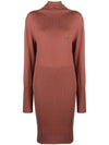 Akron Bea Turtleneck Wool Midi Dress Brown - VIVIENNE WESTWOOD - BALAAN 1