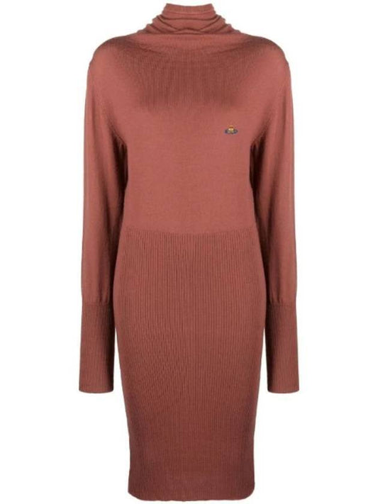 Akron Bea Turtleneck Wool Midi Dress Brown - VIVIENNE WESTWOOD - BALAAN 1