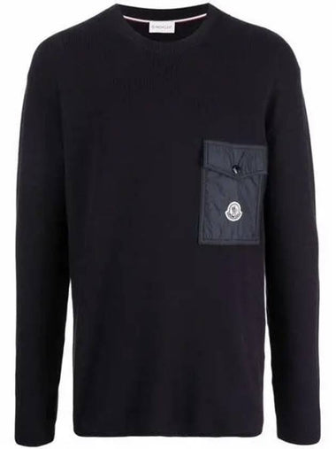 9C00001 Chest pocket logo patch knit 9C000 01 M1113 743 1009482 - MONCLER - BALAAN 1