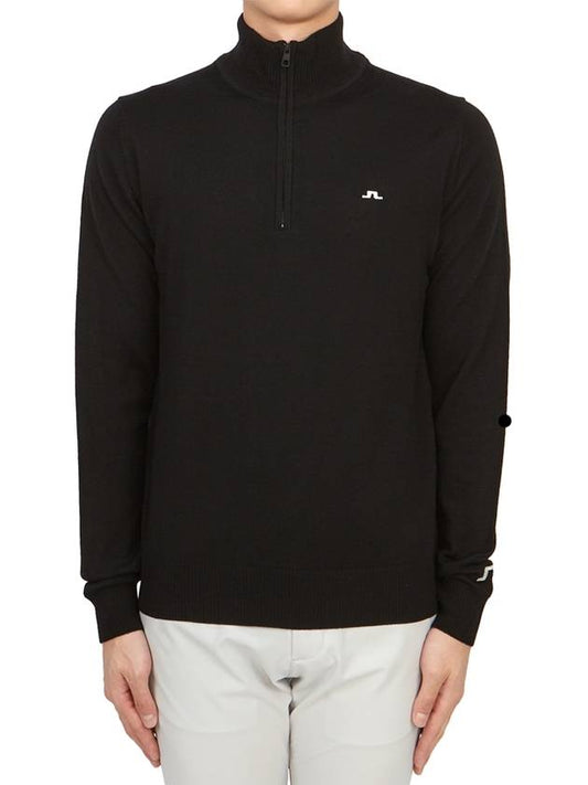 Kian Half Zip-Up Knit Top Black - J.LINDEBERG - BALAAN 2