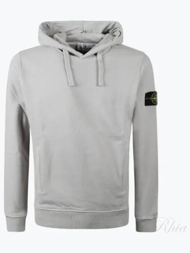 Wappen Patch Brushed Cotton Fleece Hoodie Grey - STONE ISLAND - BALAAN 2