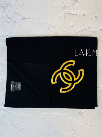 Gold CC Logo Cashmere Scarf AA7628 - CHANEL - BALAAN 1