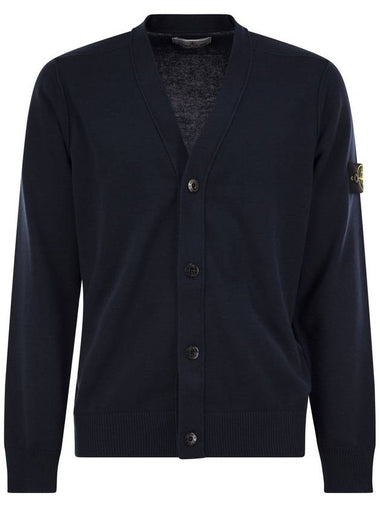 Cotton Cardigan with Badge - STONE ISLAND - BALAAN 1