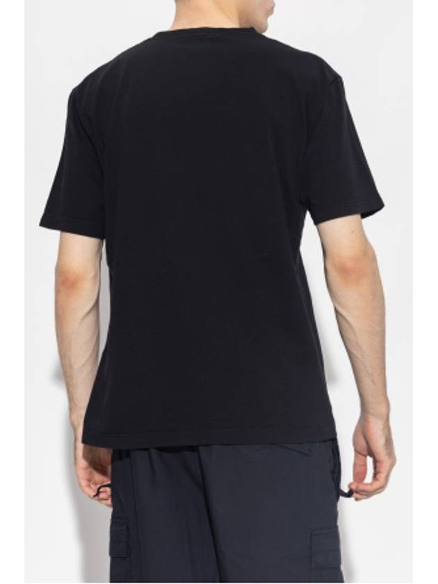 Stitches Two Embroidery Short Sleeve T-Shirt Black - STONE ISLAND - BALAAN 5