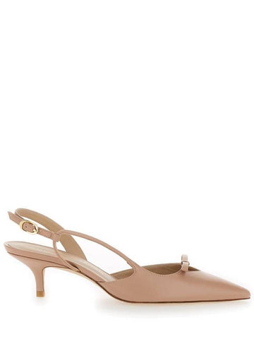 'Tully' Beige Slingback Pumps With Bow Detail In Leather Woman - STUART WEITZMAN - BALAAN 1