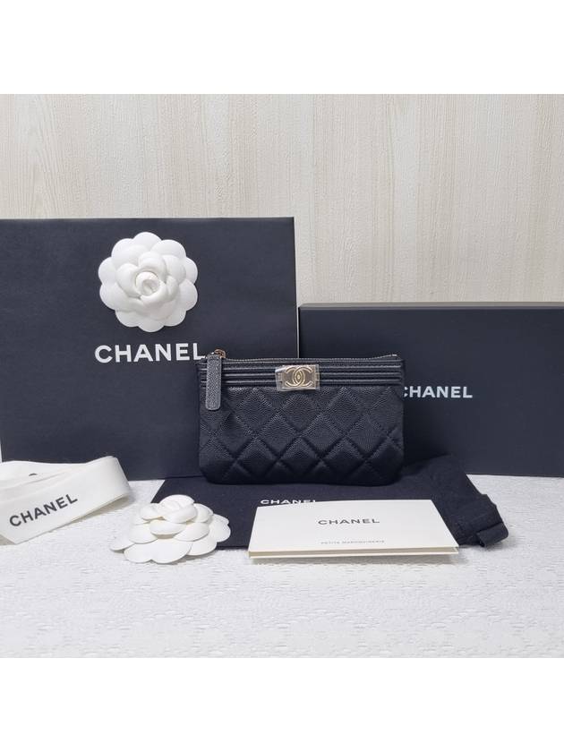 Boy Leather Mini Pouch Bag Black - CHANEL - BALAAN 9