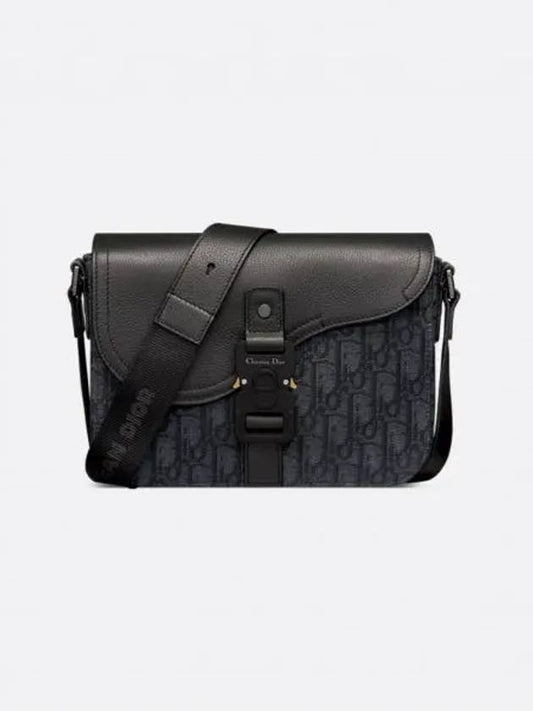 Saddle Small Flap Grained Calfskin Messenger Bag Black - DIOR - BALAAN 2