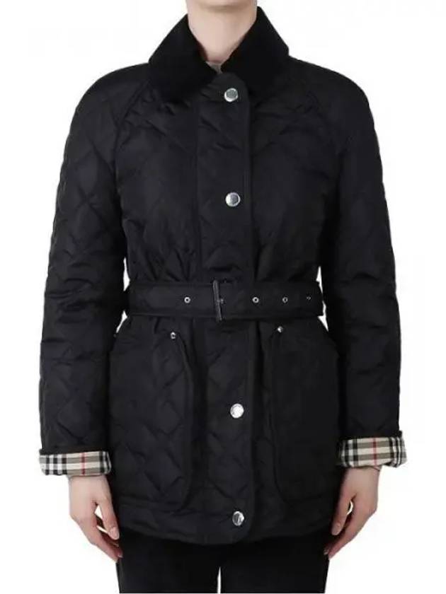 Diamond Quilted Nylon Jacket Black - BURBERRY - BALAAN 2