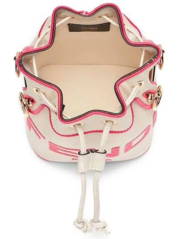 Roma Mon Treso Mini Canvas Bucket Bag Beige - FENDI - BALAAN 5