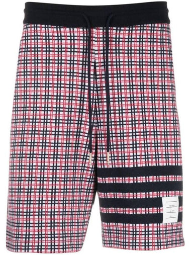 Check Jacquard Track Shorts MJQ194AJ0116 - THOM BROWNE - BALAAN 1