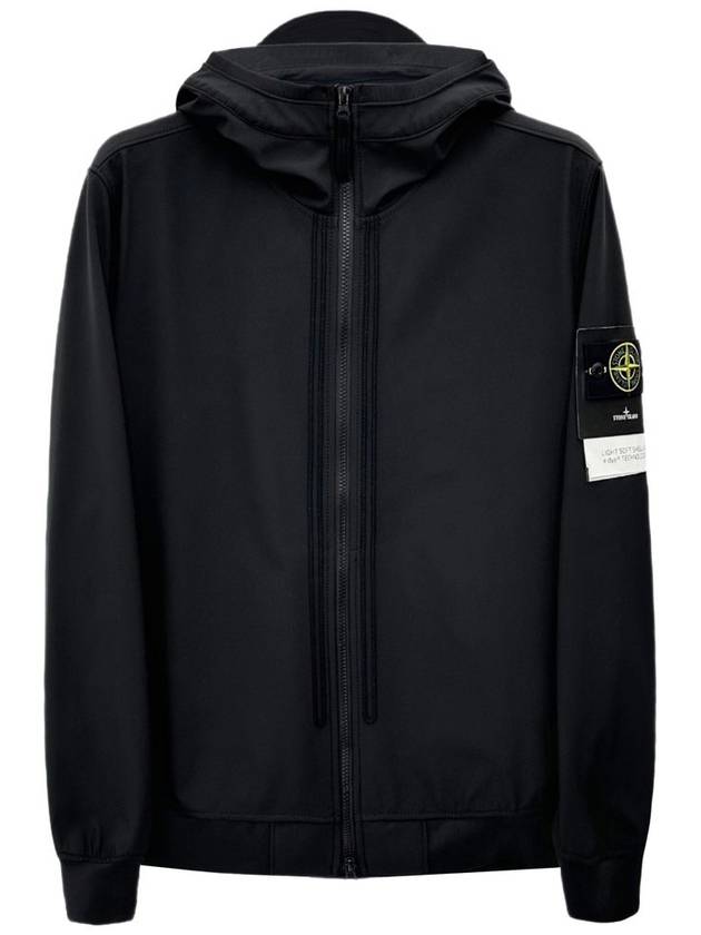 Wappen Patch Soft Shell Hooded Jacket Black - STONE ISLAND - BALAAN 2