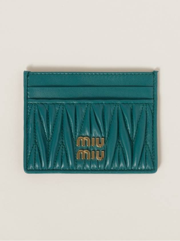 Materasse Nappa Leather Card Wallet Lagoon Blue - MIU MIU - BALAAN 7