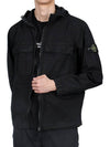 Wappen Old Effect Hooded Jacket Black - STONE ISLAND - BALAAN 4