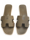 Oran Leather Sandals Etoupe - HERMES - BALAAN 2