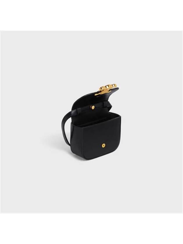 Triomphe Small Shiny Calfskin Cross Bag Black - CELINE - BALAAN 5