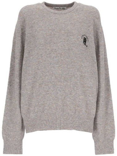 Embroidered Logo Jumper Knit Top Light Grey - ACNE STUDIOS - BALAAN 1