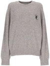 Embroidered Logo Jumper Knit Top Light Grey - ACNE STUDIOS - BALAAN 1