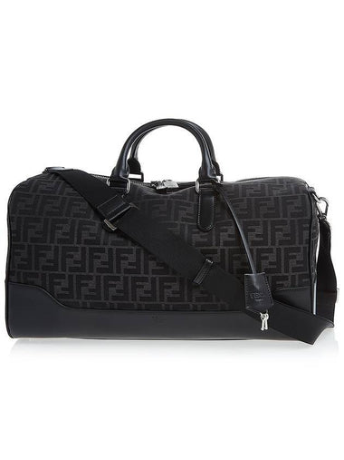 FF Jacquard Fabric Large Duffel Bag Black - FENDI - BALAAN 1