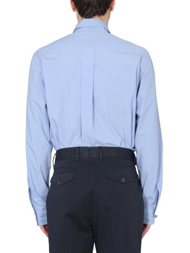 Pocket Detail Casual Regular Fit Long Sleeve Shirt Blue - KENZO - BALAAN 4