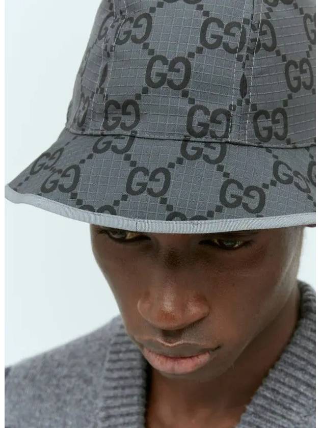 GG Ripstop Bucket Hat Dark Grey - GUCCI - BALAAN 3