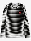 Public Heart Waffen Stripe Black Long Sleeve T Shirt AZ T164 051 1 - COMME DES GARCONS - BALAAN 1