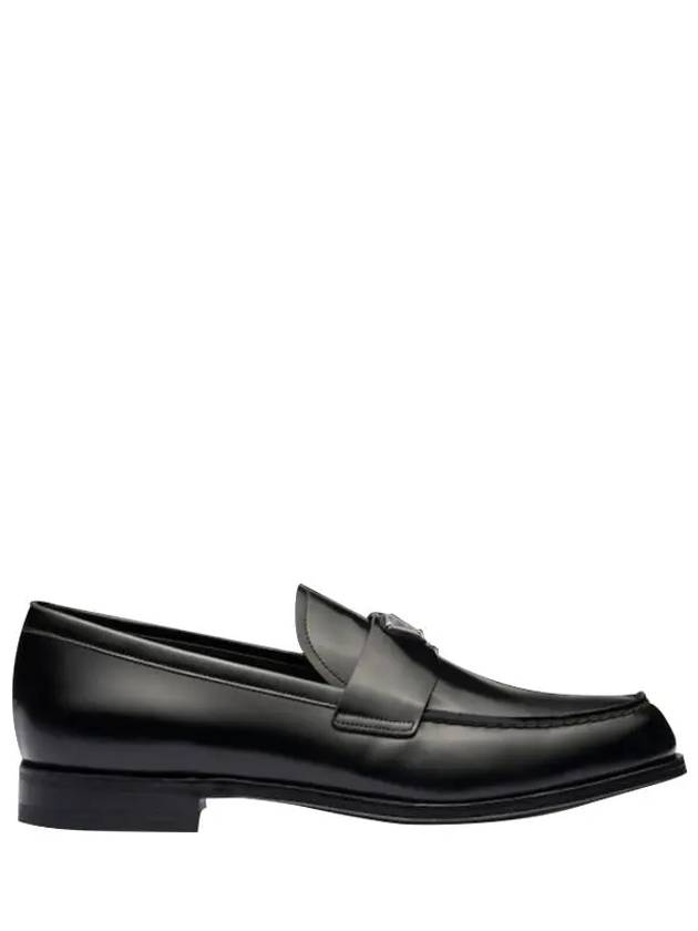 Brushed Leather Loafers Black - PRADA - BALAAN 4