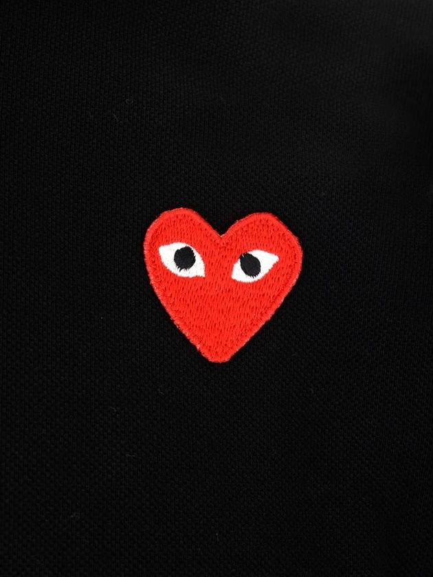 Red Heart Wappen Polo Shirt Black - COMME DES GARCONS - BALAAN 4