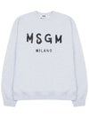 Milan Logo Sweatshirt Light Gray - MSGM - BALAAN.