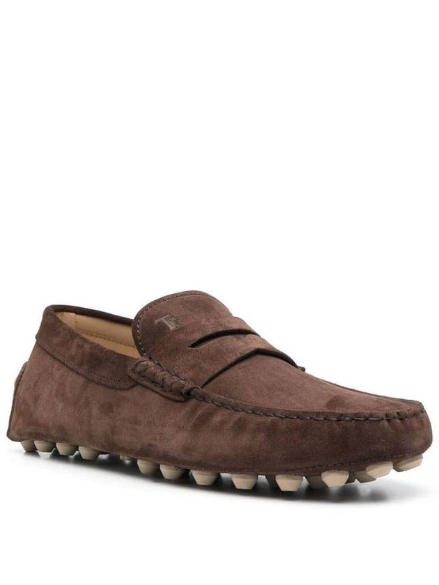 Gommino Bubble Suede Driving Shoes Brown - TOD'S - BALAAN 5