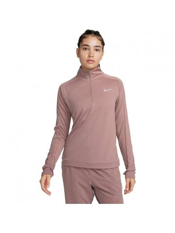 Women's Dri-Fit Pacer Half Zip Sweatshirt Pink - NIKE - BALAAN 1