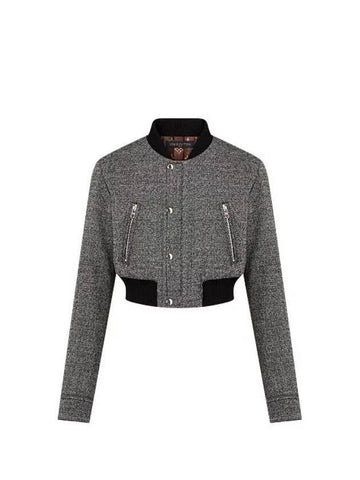 Birdseye Bomber Jacket Grey - LOUIS VUITTON - BALAAN 1