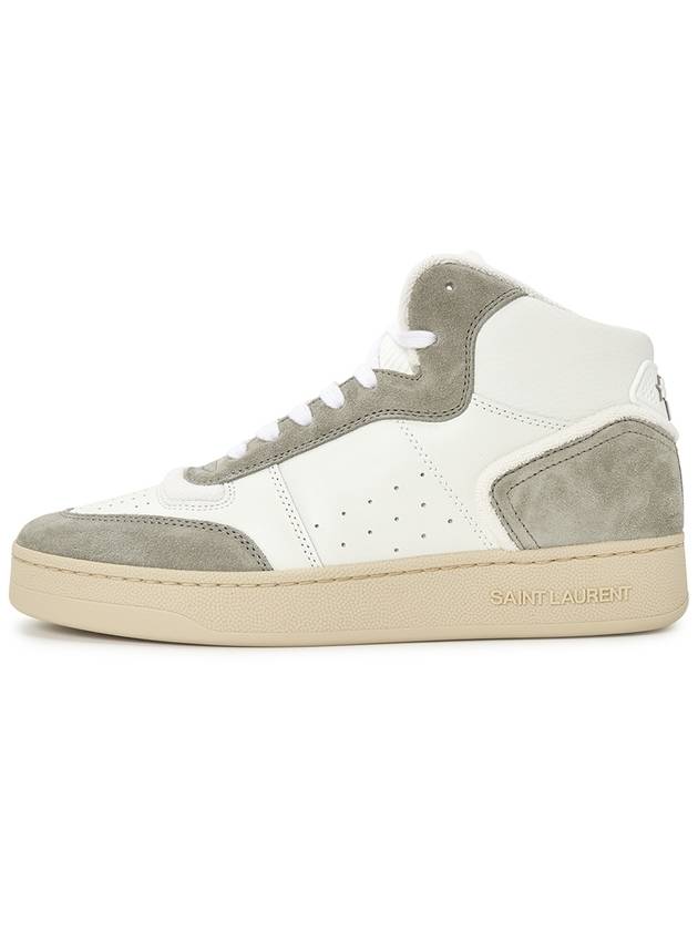 SL 08 Suede High Top Sneakers Optical White - SAINT LAURENT - BALAAN 5