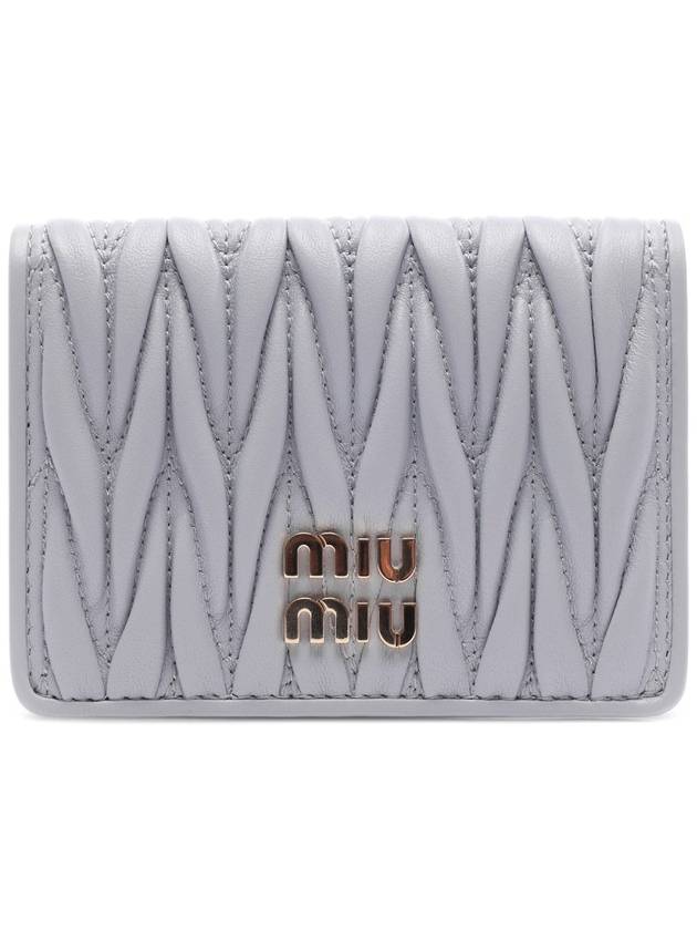 Matelasse Nappa Leather Card Wallet Grey - MIU MIU - BALAAN 3