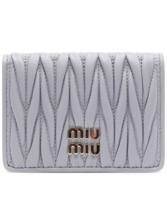 Matelasse Nappa Leather Card Wallet Grey - MIU MIU - BALAAN 2