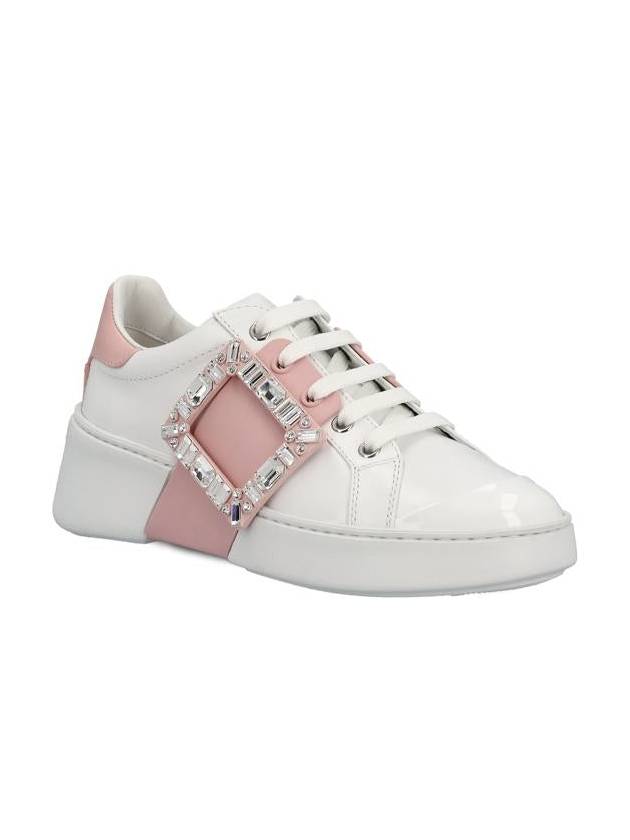 Viv' Skate Buckle Low Top Sneakers White Pink - ROGER VIVIER - BALAAN 3