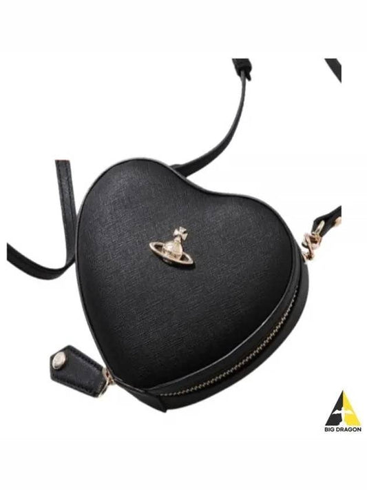 Saffiano Mini Heart Cross Bag Black - VIVIENNE WESTWOOD - BALAAN 2