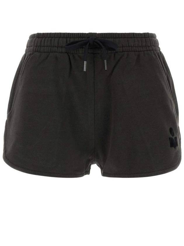 Mifa Logo Print Cotton Shorts Black - ISABEL MARANT ETOILE - BALAAN 2