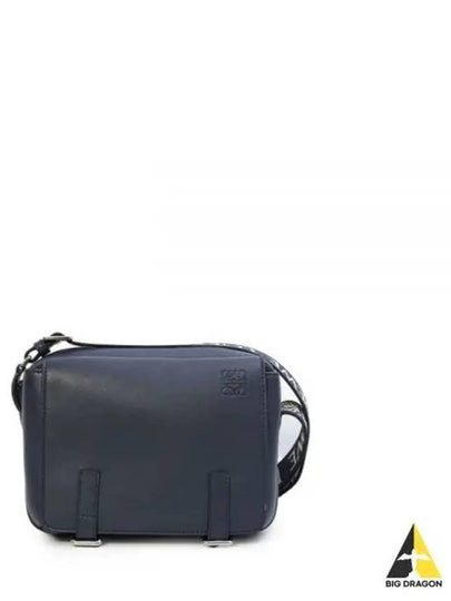 Military Leather Messenger Bag Deep Navy - LOEWE - BALAAN 2