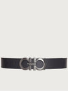 Gancini Reversible Adjustable Leather Belt Black Dark Brown - SALVATORE FERRAGAMO - BALAAN 2