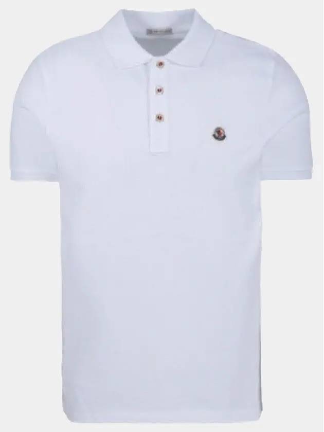 Men s Chest Logo Patch Polo T shirt Short Sleeve White 8A00019 84556 001 - MONCLER - BALAAN 1