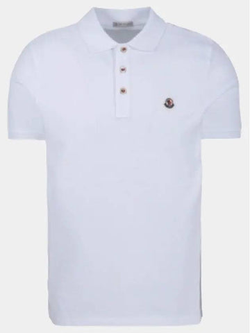 Men s Chest Logo Patch Polo T shirt Short Sleeve White 8A00019 84556 001 - MONCLER - BALAAN 1