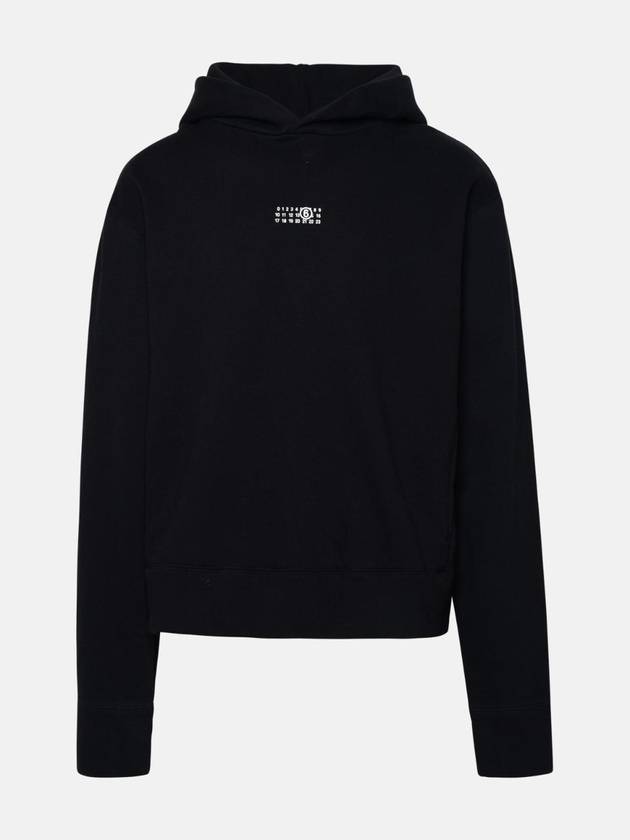 Small Number Logo Cotton Hoodie Black - MAISON MARGIELA - BALAAN 1